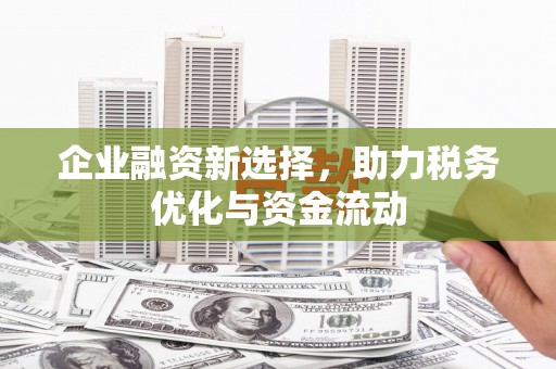 将军企业融资新选择，助力税务优化与资金流动