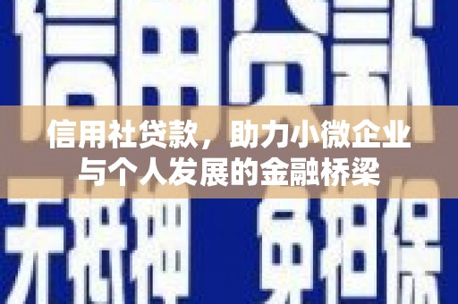 将军信用社贷款，助力小微企业与个人发展的金融桥梁