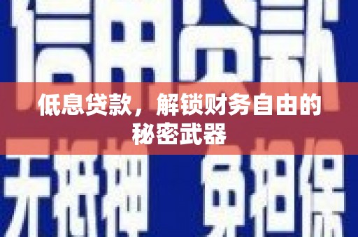 将军低息贷款，解锁财务自由的秘密武器