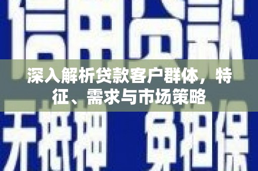 将军深入解析贷款客户群体，特征、需求与市场策略