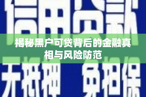 将军揭秘黑户可贷背后的金融真相与风险防范