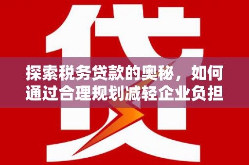 将军探索税务贷款的奥秘，如何通过合理规划减轻企业负担