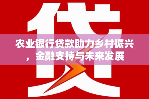 将军农业银行贷款助力乡村振兴，金融支持与未来发展