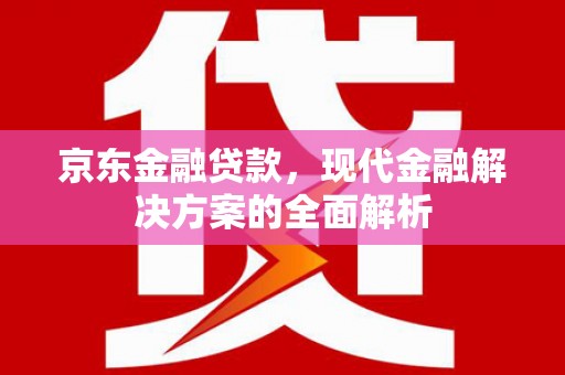将军京东金融贷款，现代金融解决方案的全面解析