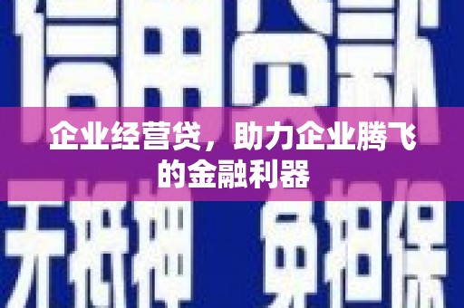 将军企业经营贷，助力企业腾飞的金融利器