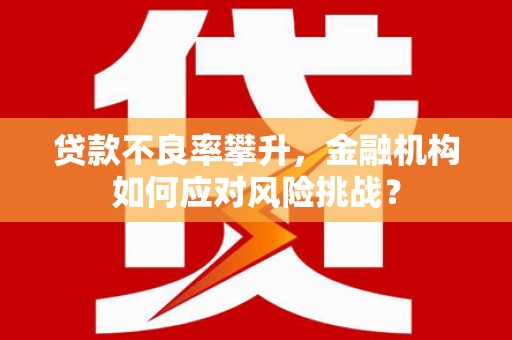 将军贷款不良率攀升，金融机构如何应对风险挑战？