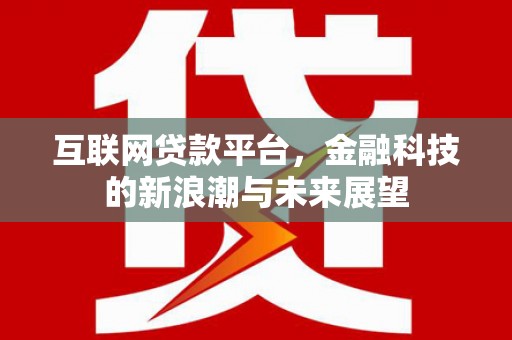 将军互联网贷款平台，金融科技的新浪潮与未来展望
