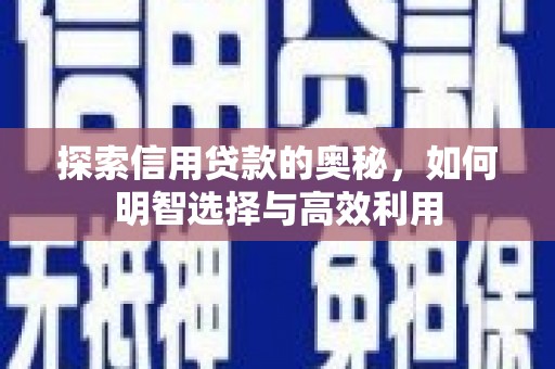 将军探索信用贷款的奥秘，如何明智选择与高效利用