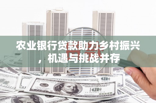 将军农业银行贷款助力乡村振兴，机遇与挑战并存