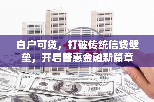 将军白户可贷，打破传统信贷壁垒，开启普惠金融新篇章