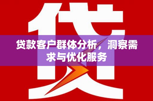 将军贷款客户群体分析，洞察需求与优化服务